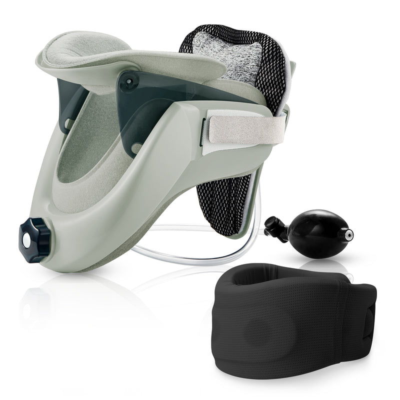 自宅＆外出用の2IN1セット】Techlove ネックストレッチャー グレー