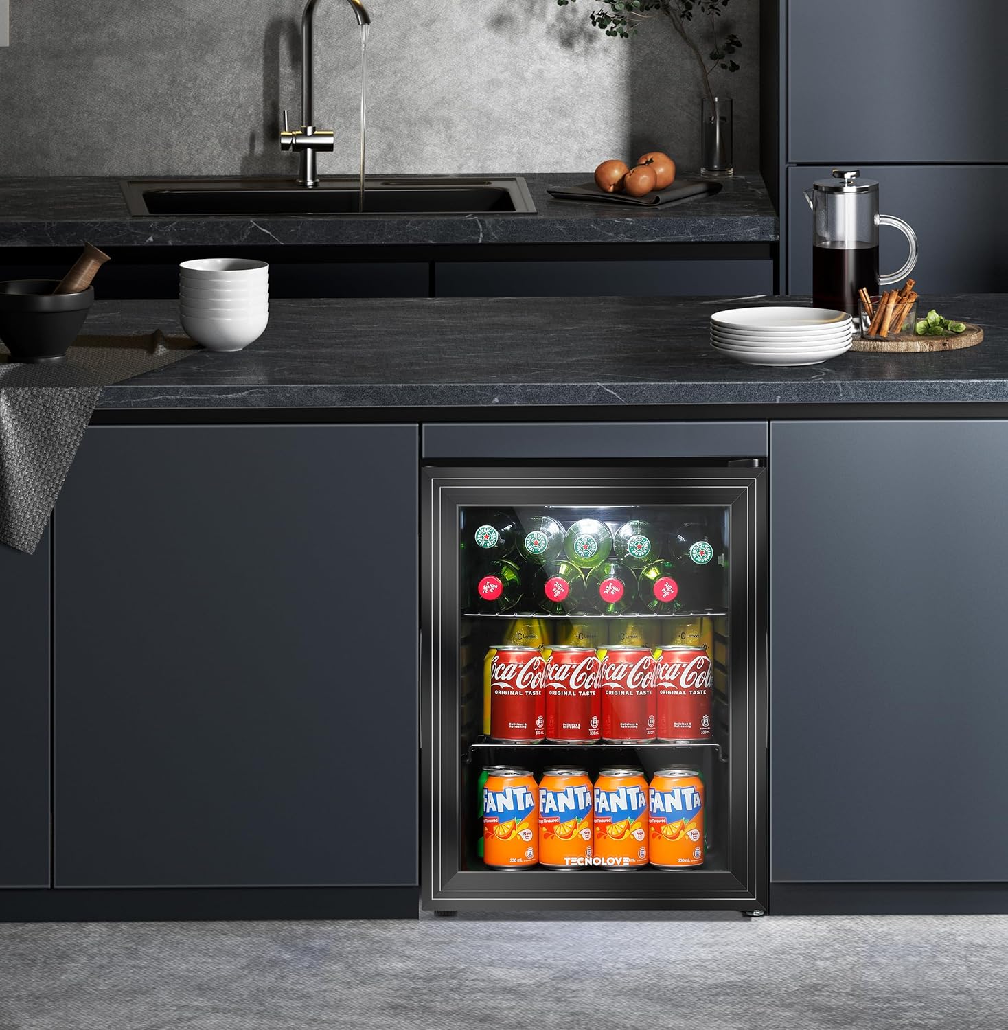 冷蔵庫 35L コンプレッサー式 1～15℃ ドリンク用 直冷式 – TECNOLOVE