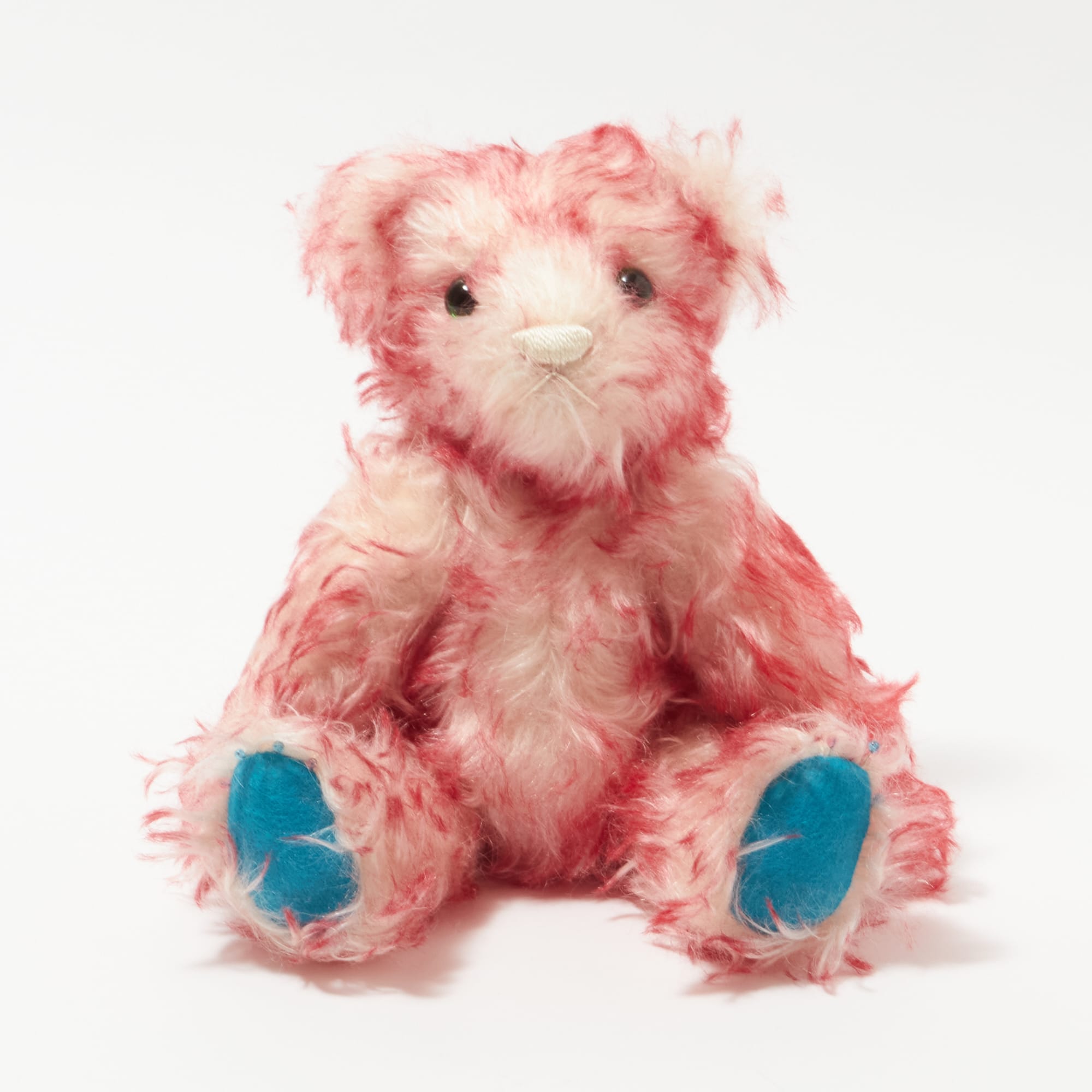 テディベア モヘアbr-1 モヘアのテディベアぬいぐるみブルー