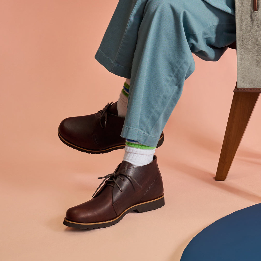 コトカ＞吉野チャッカ メンズ たつの蝋引きレザー/ブラウン | テーーマ