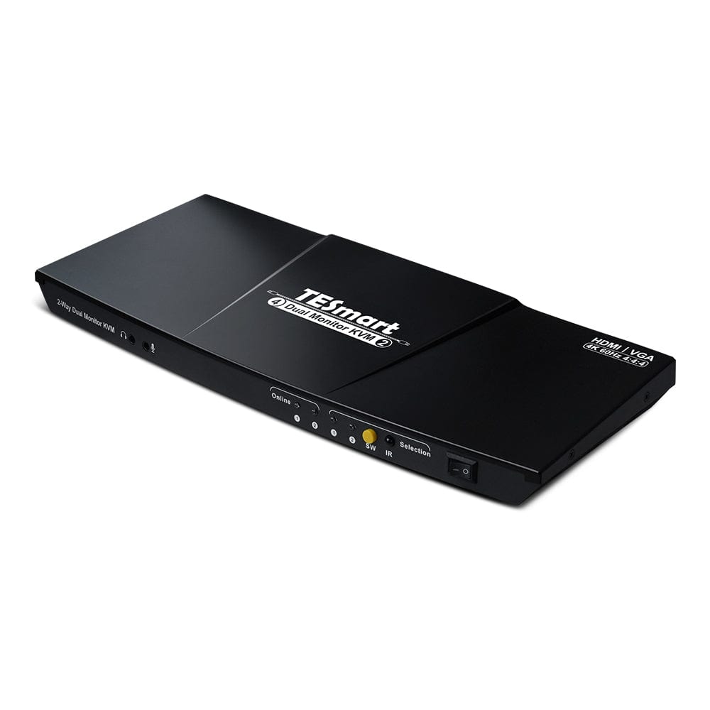 KVMスイッチ | 2ポート デュアルモニター HDMI+VGA 4K60Hz - TESmart