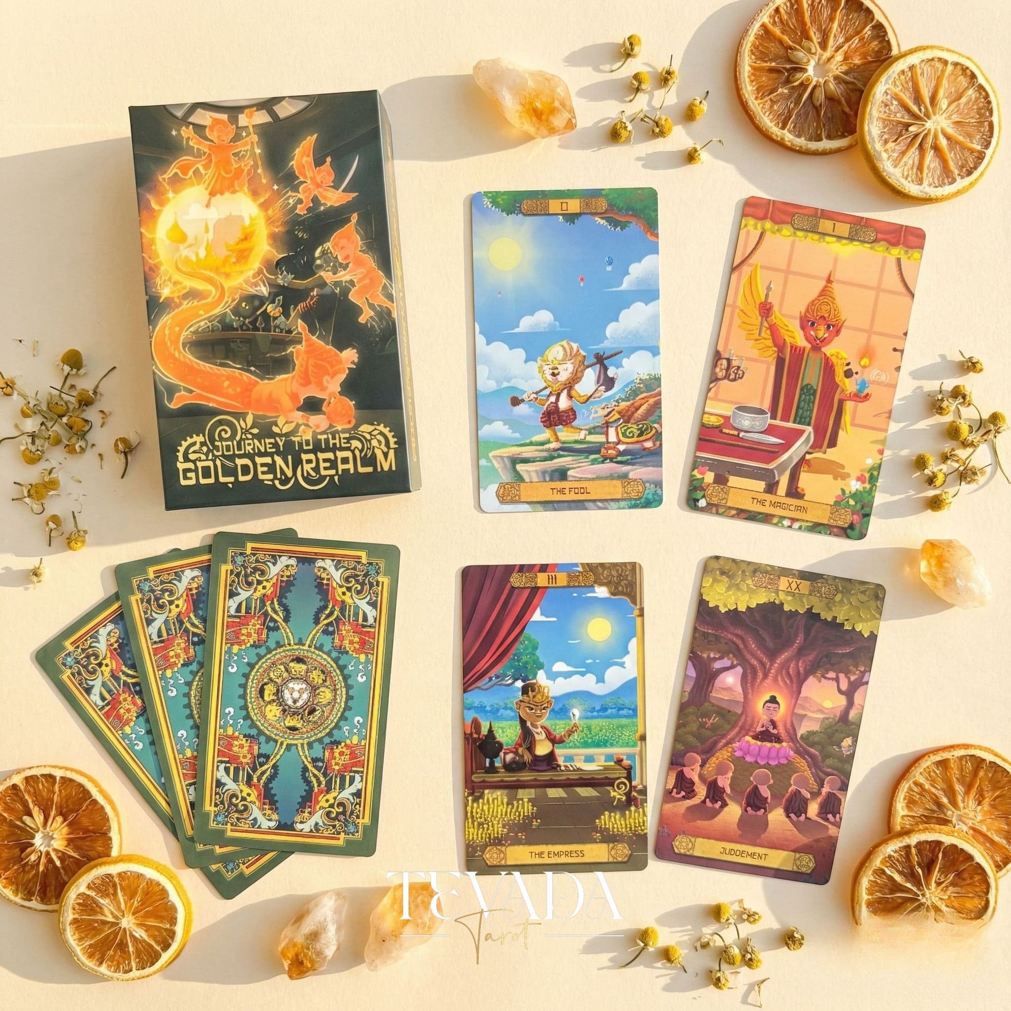 Journey to the Golden Realm Tarot (The Burmese Tarot) | TEVADA Tarot