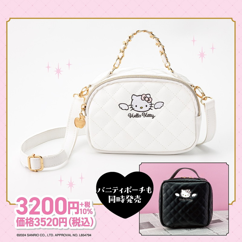 きき】サンリオハローキティ キルティング ショルダーバッグ ポーチ