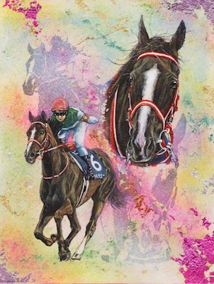 上鈴木正一 油彩画 A3サイズ『 レイデオロ 』ロバート様のオーダー作品