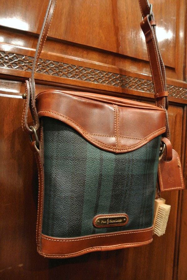 EXCELLENT USED) 90s ポロラルフローレン PVC×レザー ショルダーバッグ