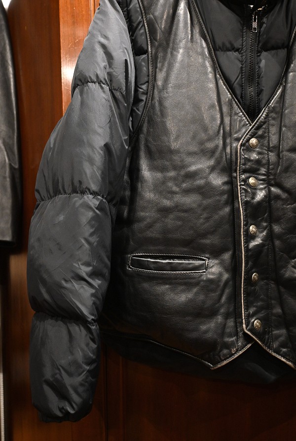 USED)SCHOTT ショット ダウン+レザー ジャケット+ベスト 2WAY