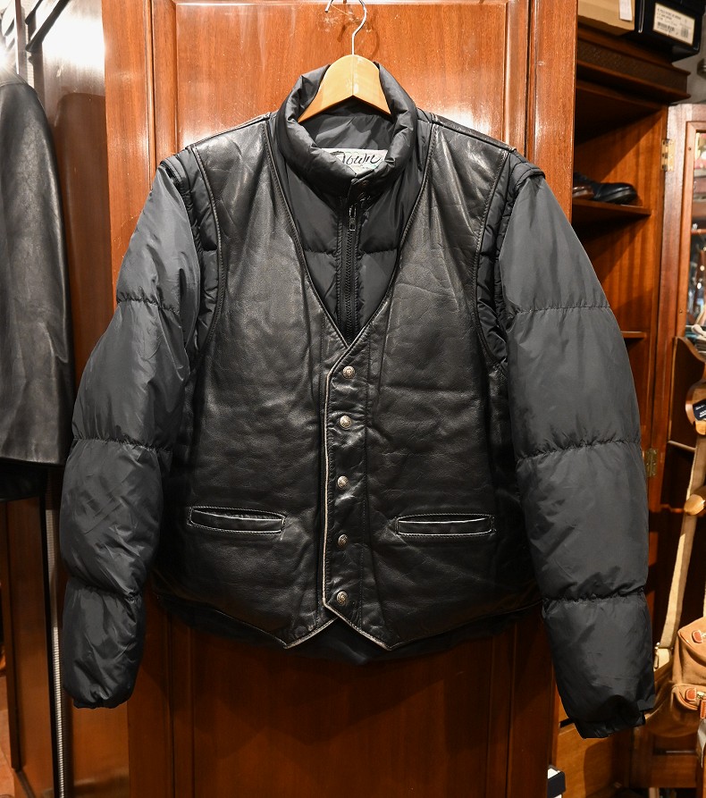 USED)SCHOTT ショット ダウン+レザー ジャケット+ベスト 2WAY