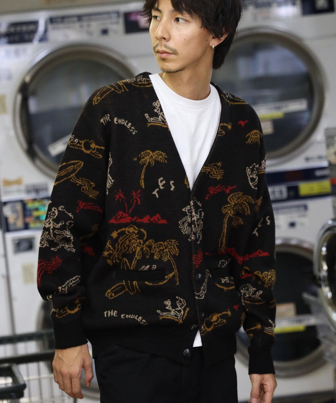 WEB / FLAG SHOP限定】ALOHA JQ KNIT CARDIGAN / ニットカーディガン