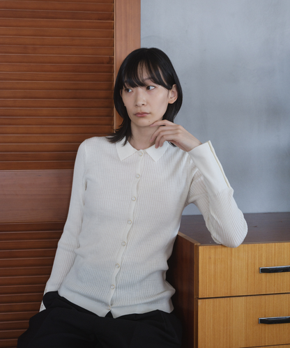 ≪通常販売≫knit polo cardigan（ニットポロカーディガン） – THE