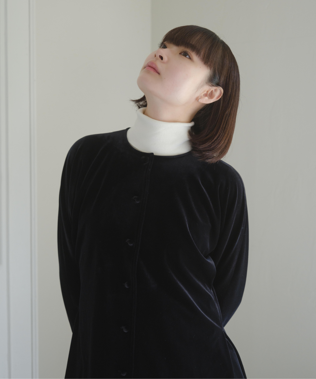 ≪通常販売≫【THE DRESS #25】velour button blouse（ベロアボタン