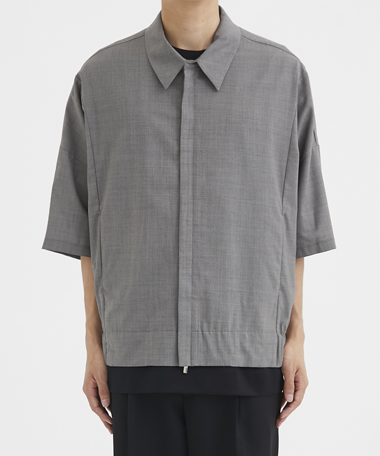 別注 TROPICAL S/S ZIP SHIRTS(1 LIGHT GREY): ATTACHMENT: MENS｜THE