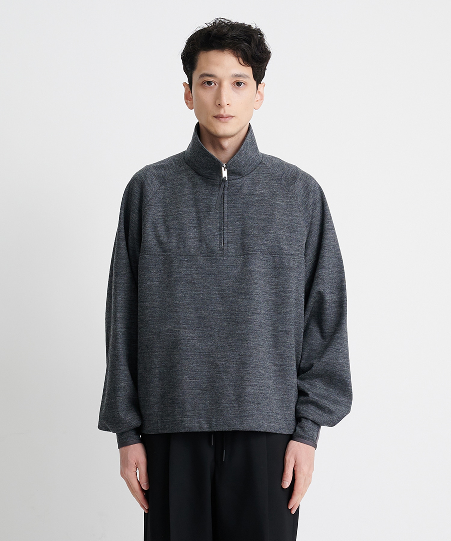 HALF ZIP STAND COLLAR PO(48 GREY): THE RERACS: MENS｜THE TOKYO