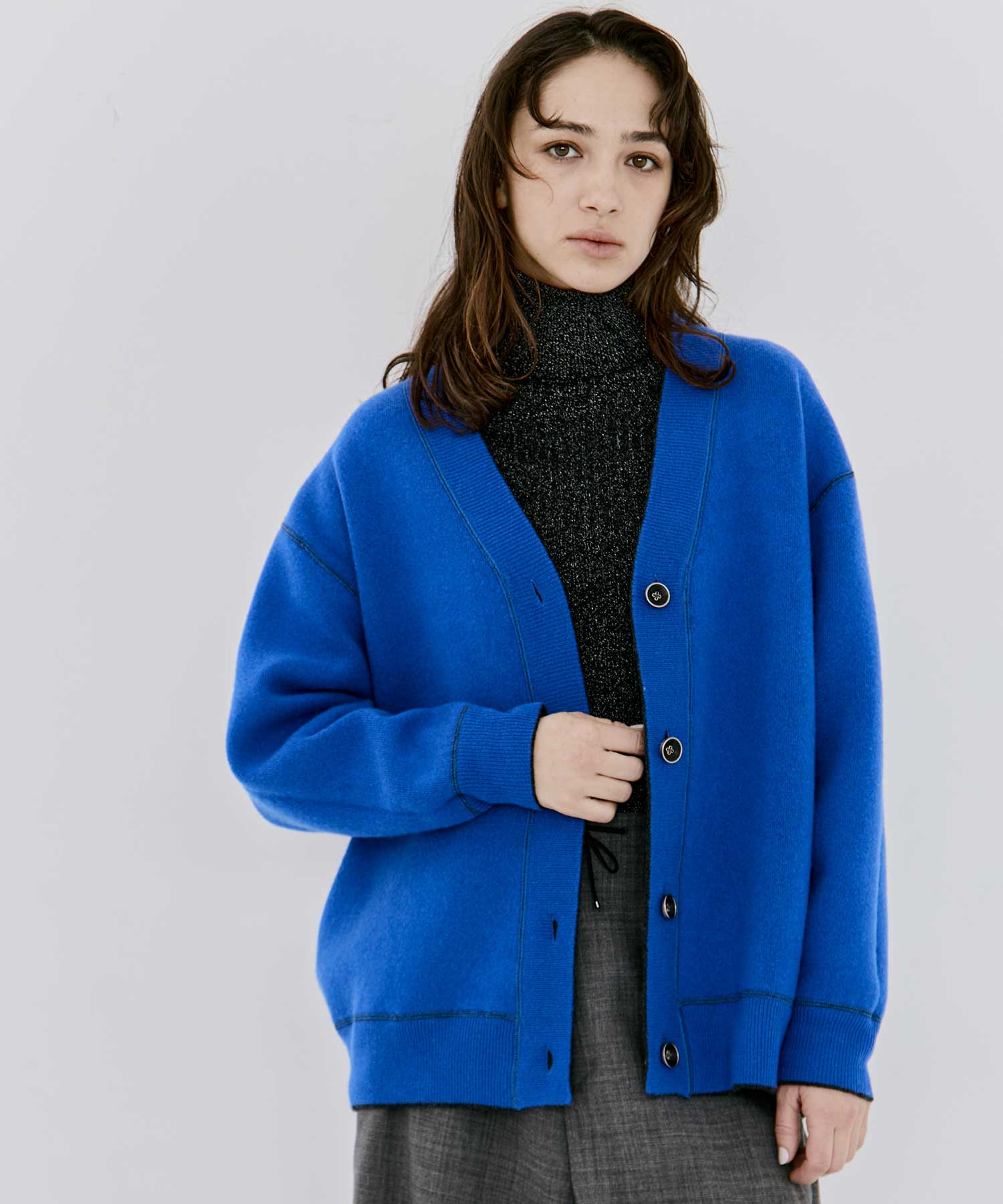 CASHMERE REVERSIBLE CARDIGAN(40 DARK GREY): THE TOKYO: WOMENS｜THE