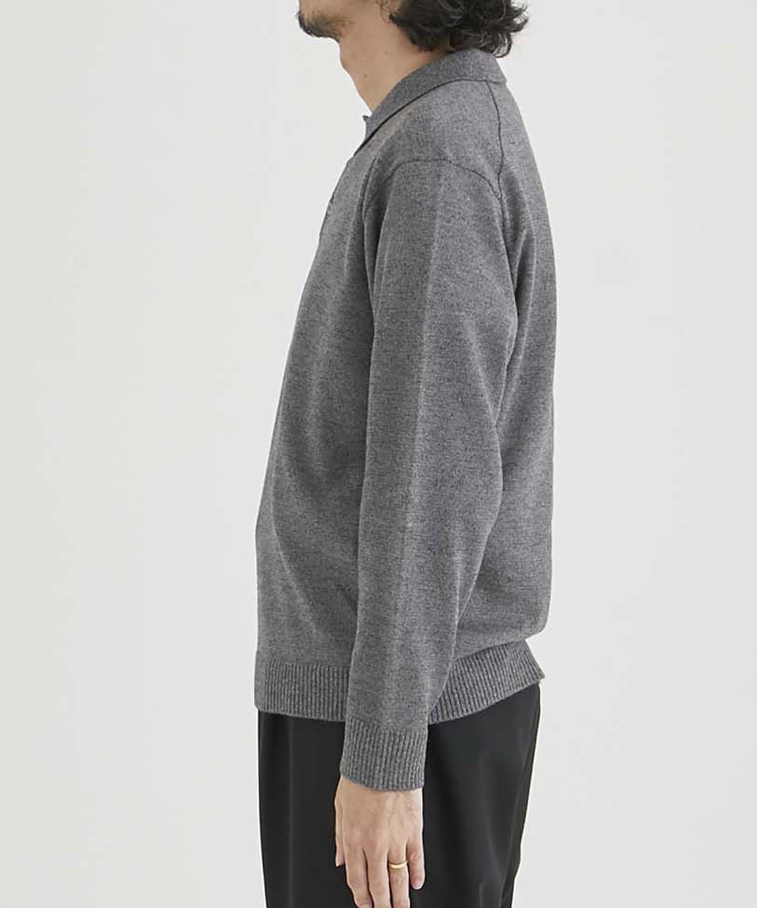 WOOL WASHI POLO SWEATER(2 DARK GREY): ATON: MENS｜THE TOKYO ONLINE