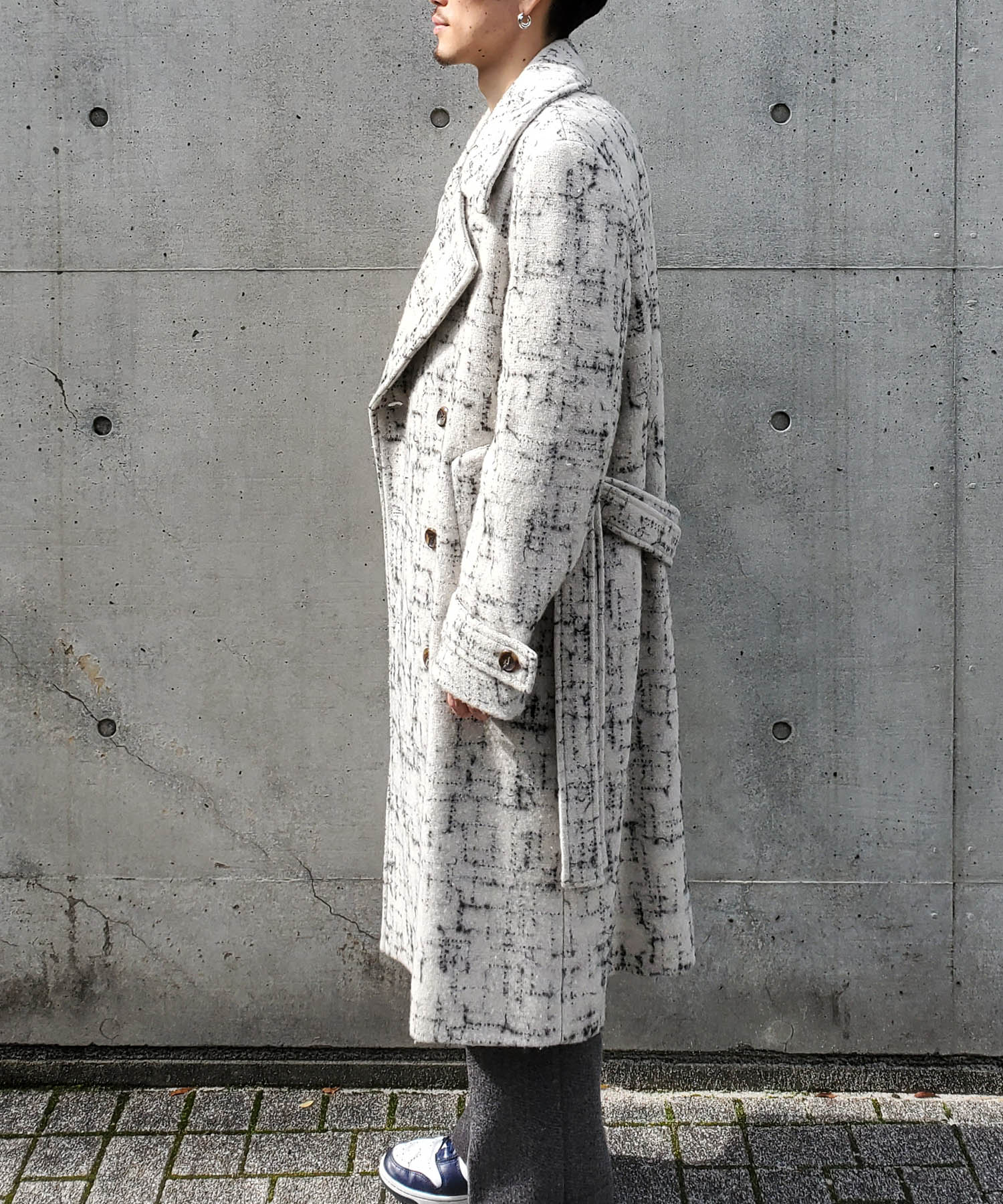 AC22-026 TWEED DOUBLE BREASTED COAT(1 WHITE): ATTACHMENT: MENS