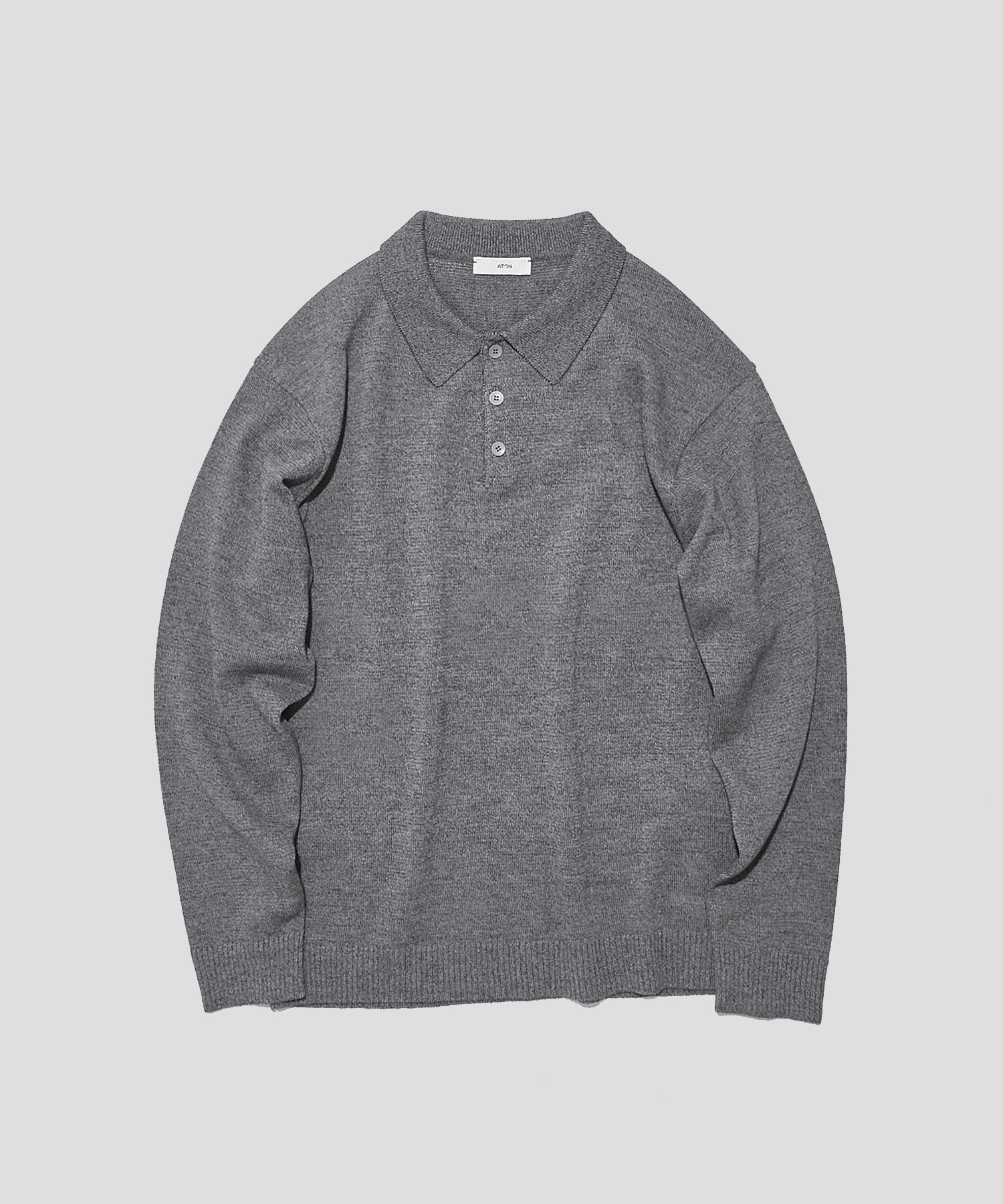 WOOL WASHI POLO SWEATER(2 DARK GREY): ATON: MENS｜THE TOKYO ONLINE