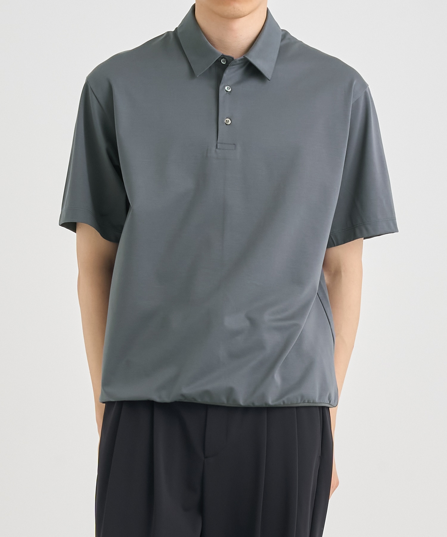 もう、汗らない』SOLOTEX Jersey S/S Rib Polo Shirts(44 GREY): THE