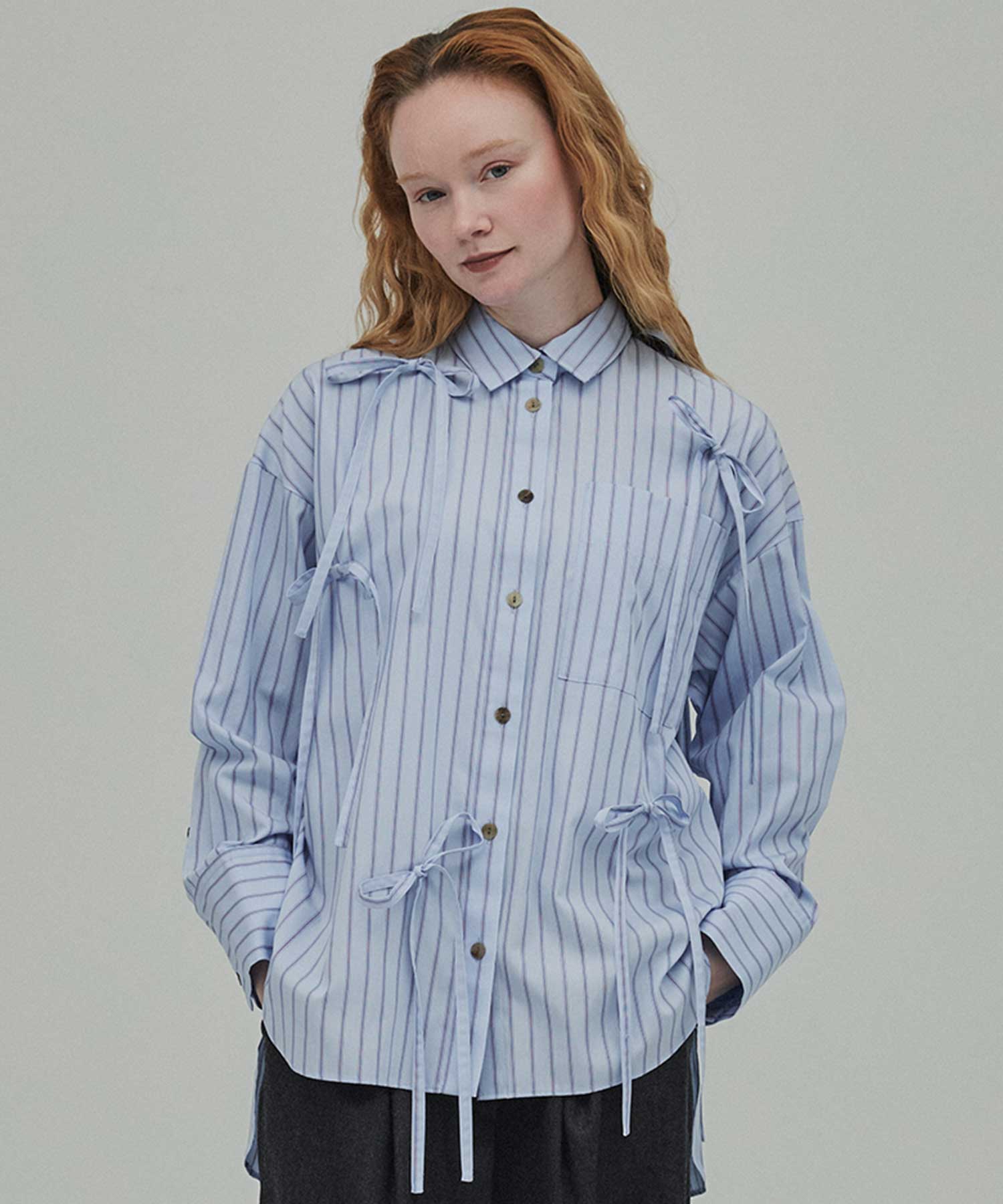 RIBBON SHIRT(38 LIGHT BLUE): ENFOLD: WOMENS｜THE TOKYO ONLINE STORE