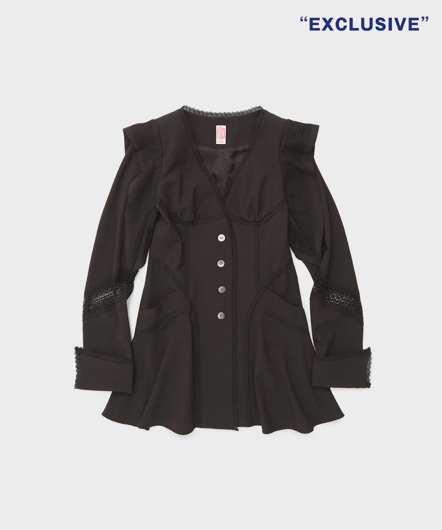 別注 LACE-PANELED JACKET(FREE BLACK): FETICO: WOMENS｜THE TOKYO