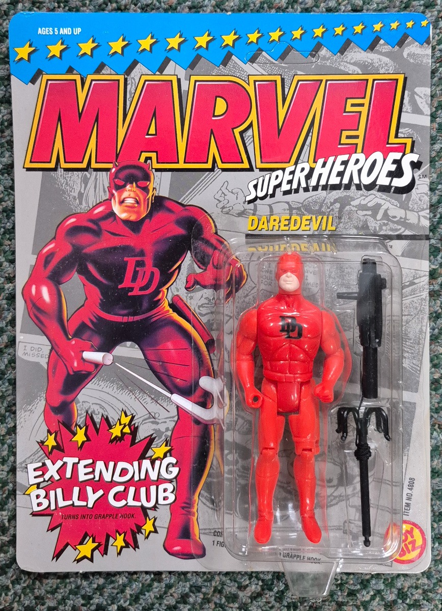 Toy Biz 1990 Marvel Super Heroes Daredevil Action Figure: Mint on