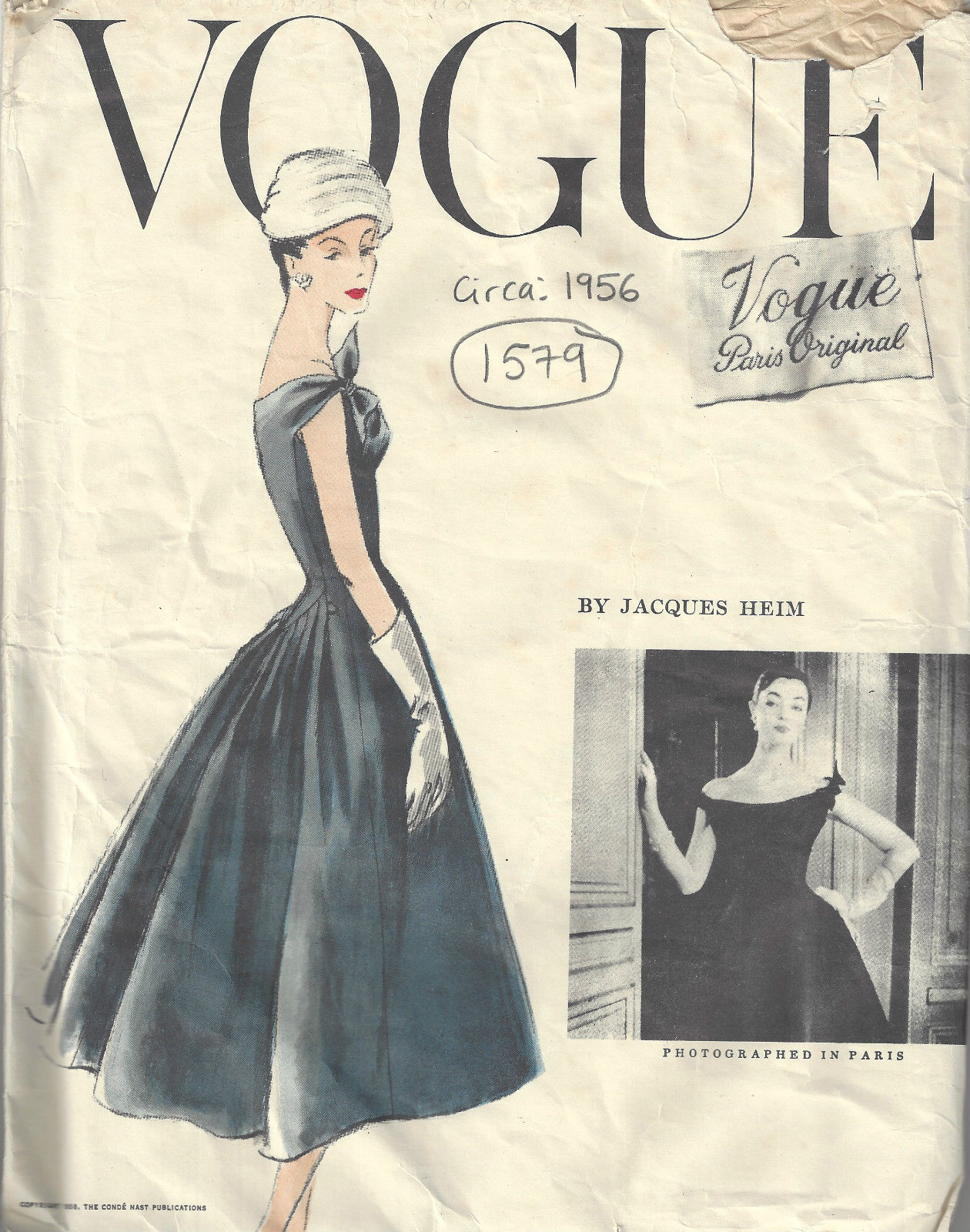 1956 Vintage VOGUE Sewing Pattern B34