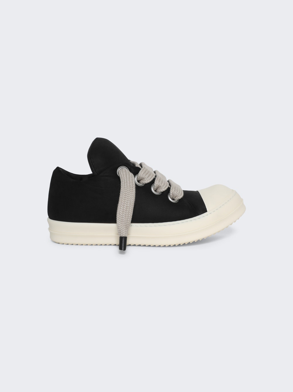 Jumbo Lace Padded Low Sneakers Black And Milk | The Webster