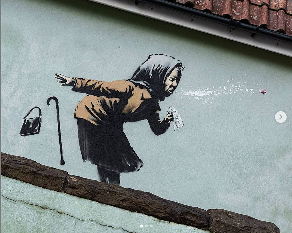 バンクシーコロナ禍のハクションおばあちゃん | The Art of Banksy