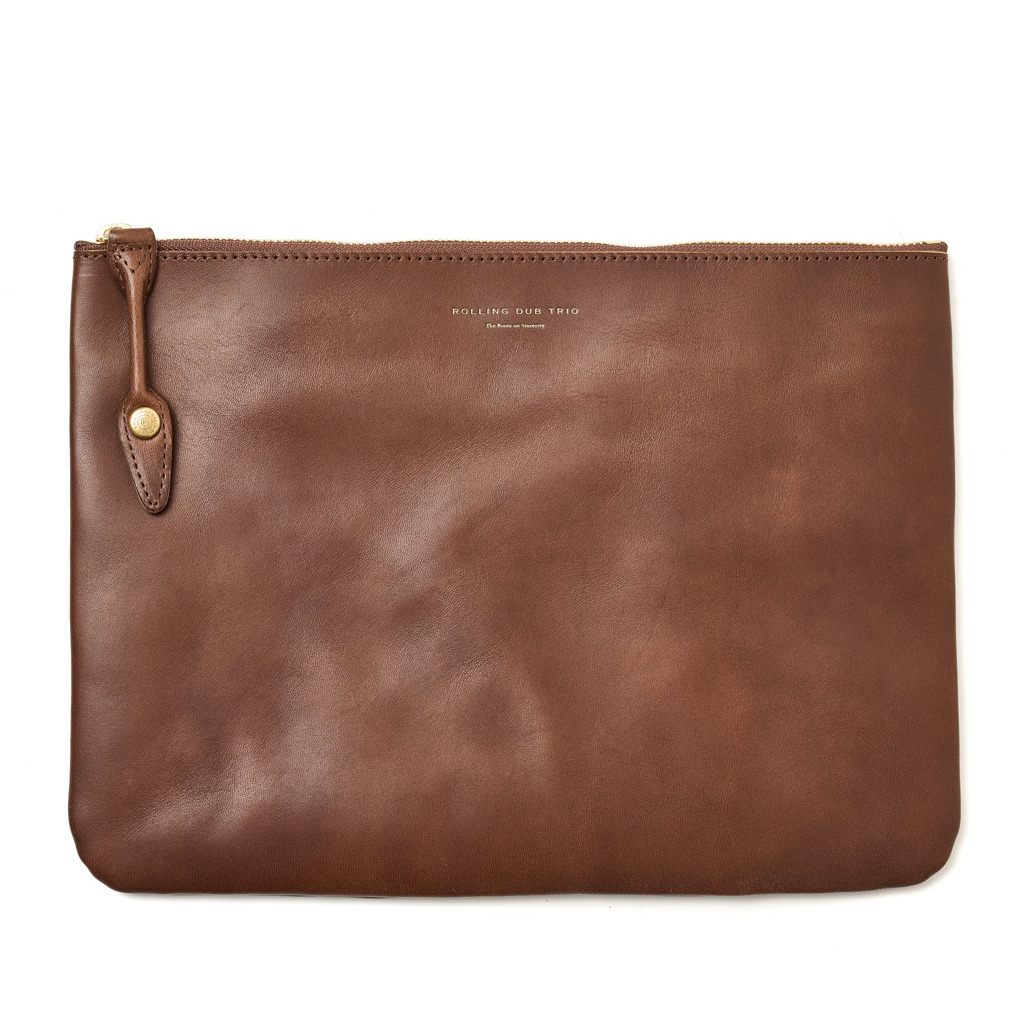 SQUARE ZIP & SNAP POUCH size L -BROWN LEATHER – THE BOOTS SHOP ONLINE