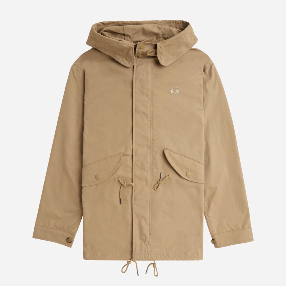 Fred Perry Short Parka Jacket - Warm Stone | The Cream Store