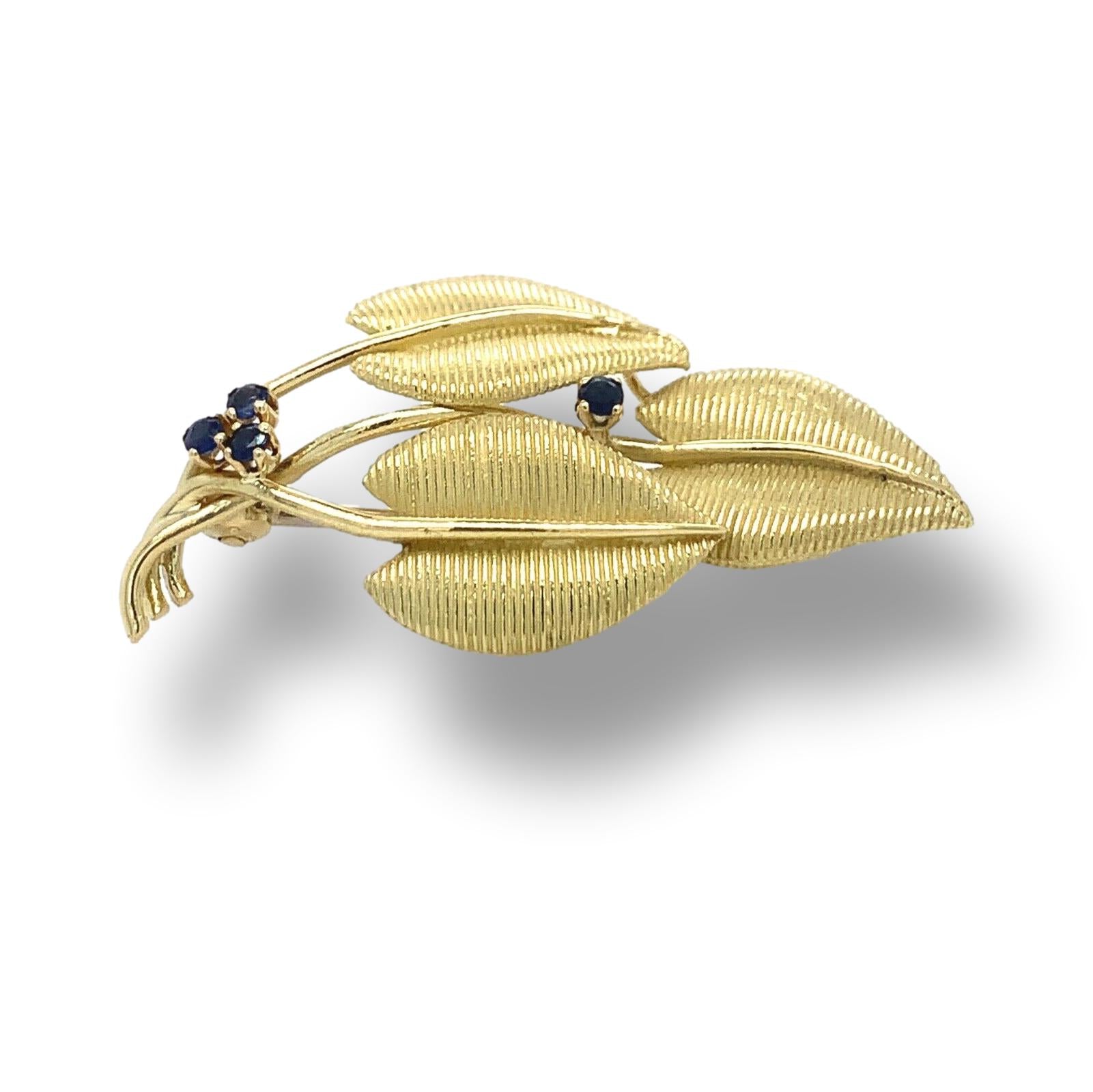 Tiffany & Co. Vintage Leaf Sapphire Brooch Circa 1960 – The