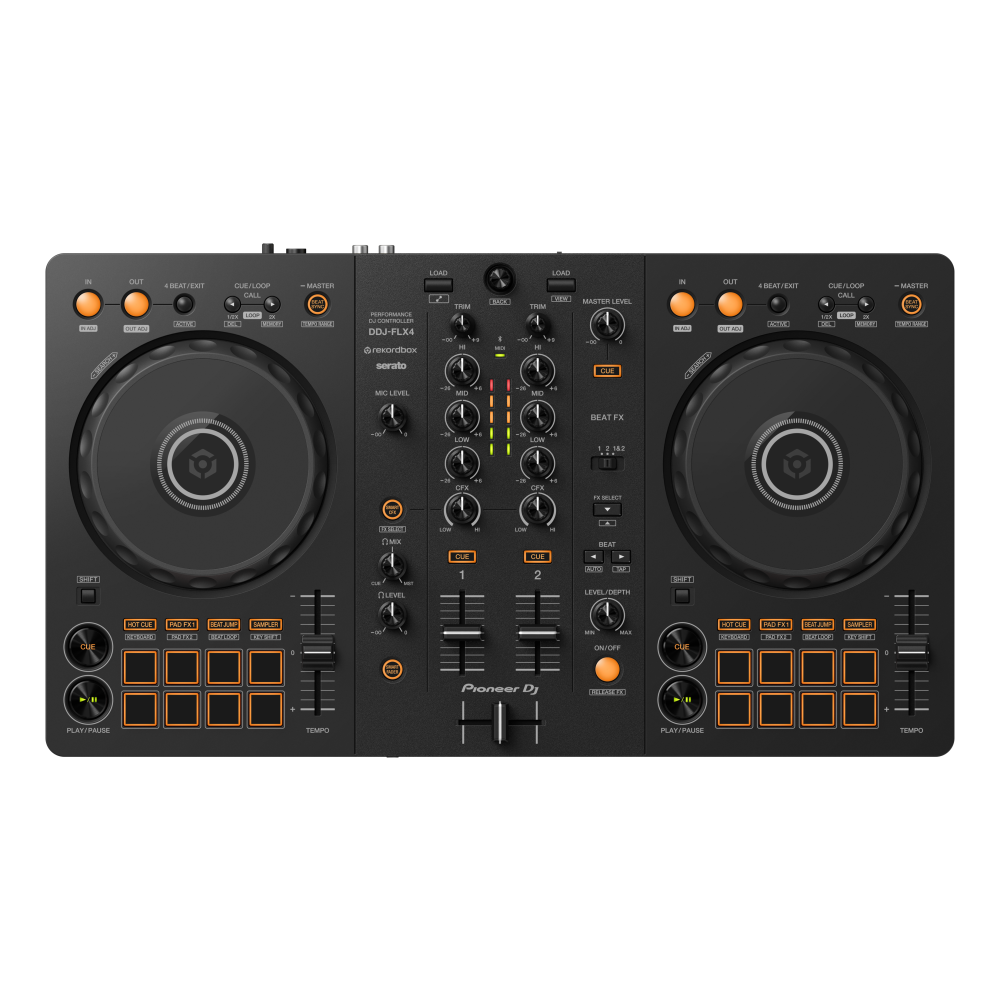 Pioneer DJ DDJ-FLX4 + Decksaver DSLE-PC-DDJFLX4 Cover Bundle @ The