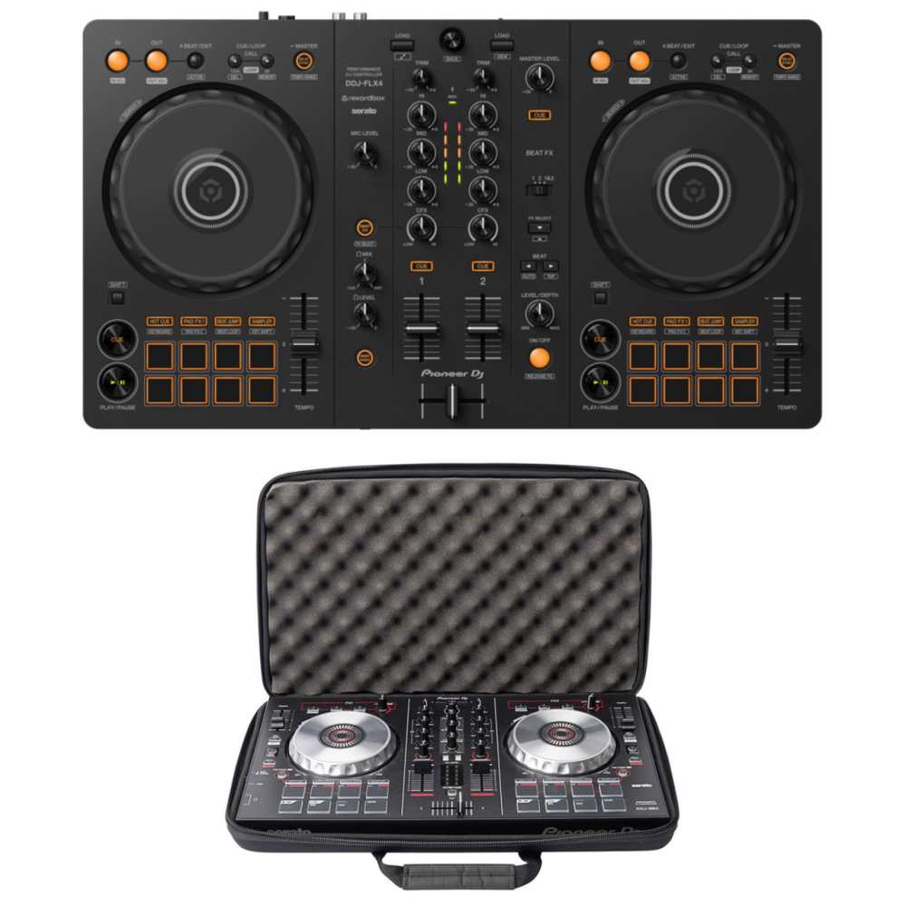 Pioneer DJ DDJ-FLX4 + Magma MGA47998 Case Bundle @ The DJ Hookup