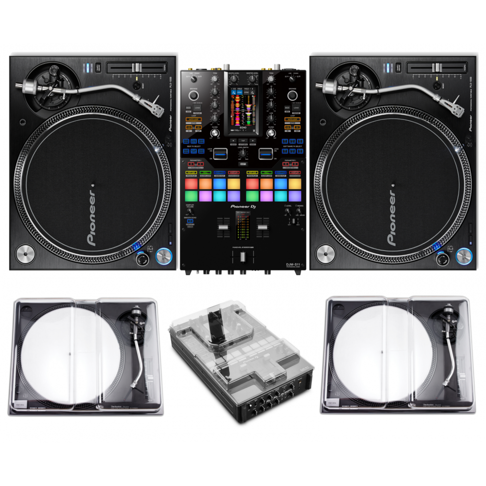 Pioneer DJ DJM-S11 Mixer + PLX-1000 and Covers Bundle @ The DJ Hookup