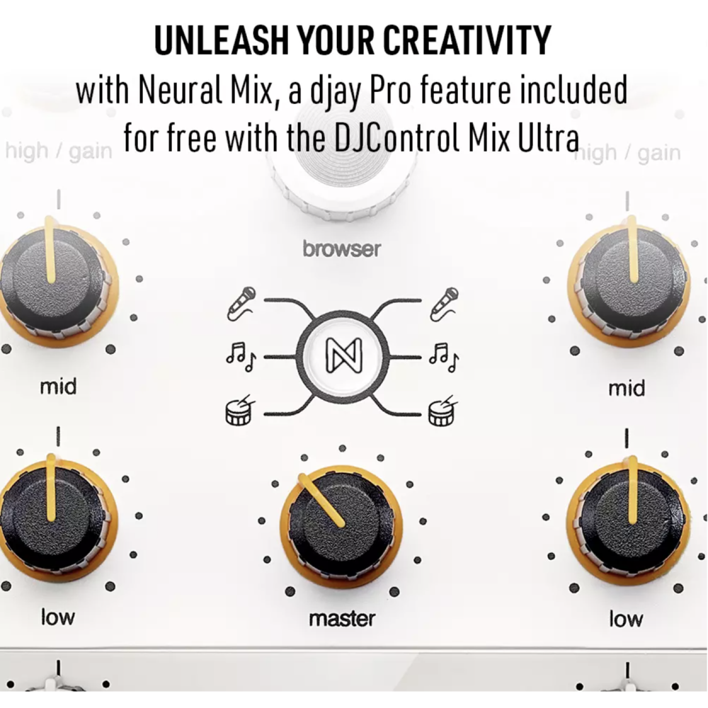 Hercules DJ Control Mix Ultra - Wireless, Compact DJ Controller