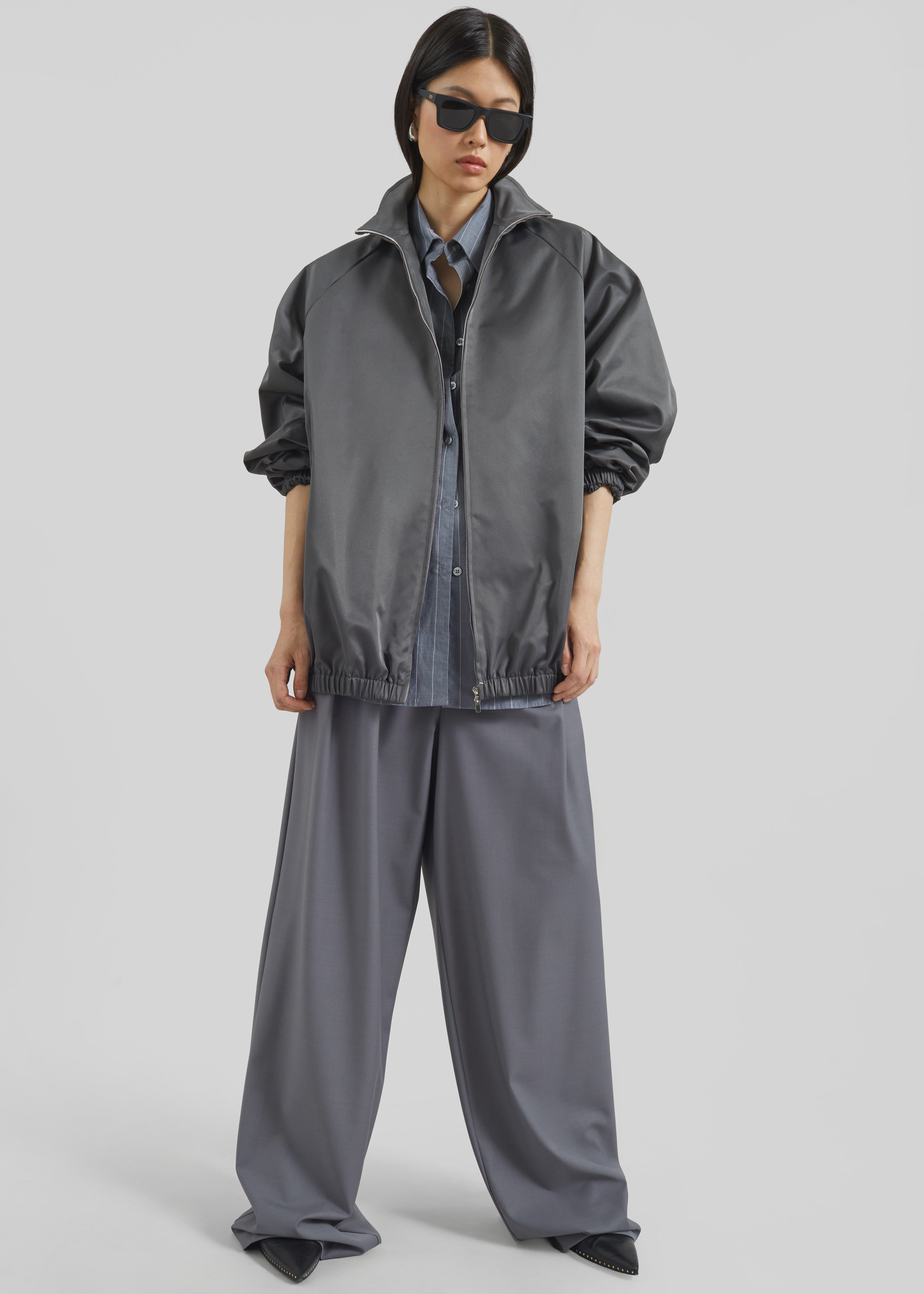 Baxter Lustrous Track Jacket - Grey – The Frankie Shop