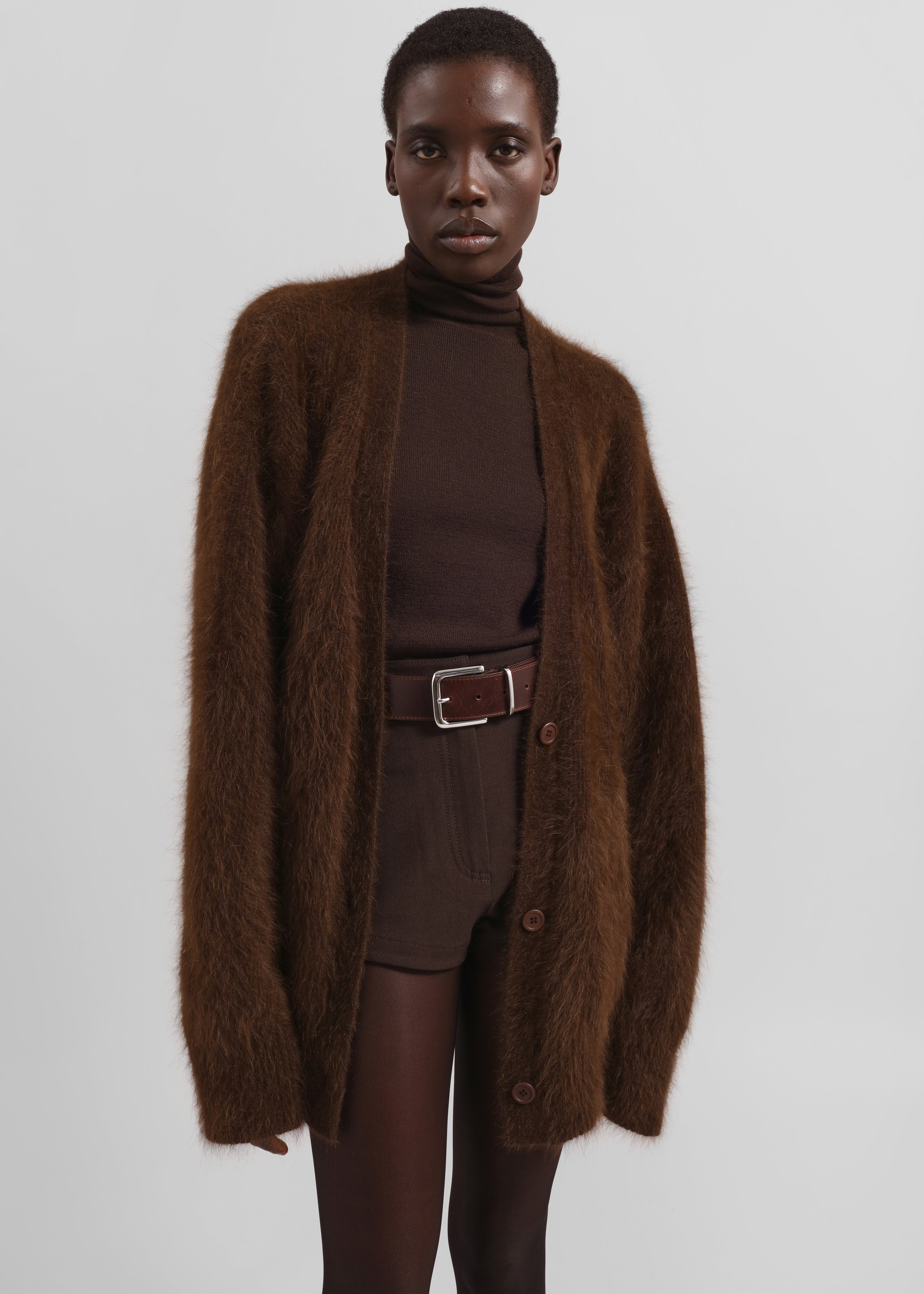 Elland Oversized Alpaca Cardigan - Olive Brown – The Frankie Shop