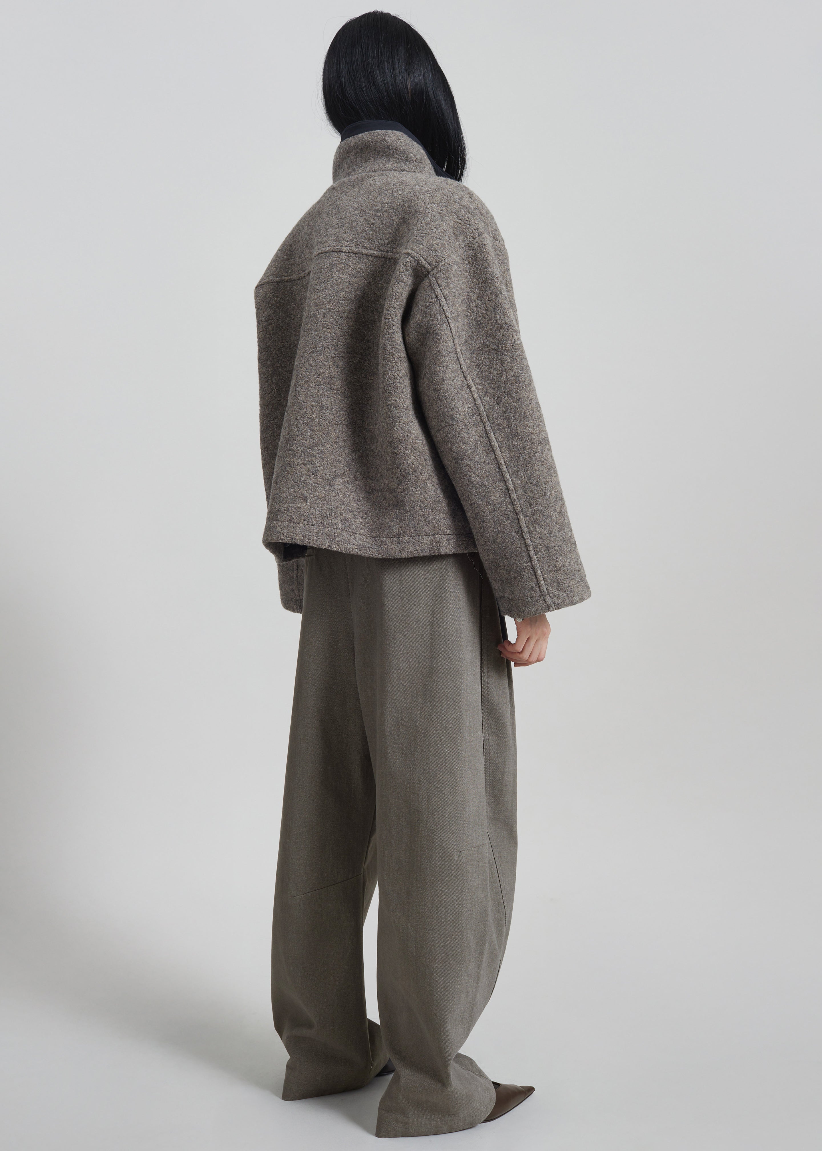 Kenei Fleece Zip Jacket - Greige Melange – The Frankie Shop