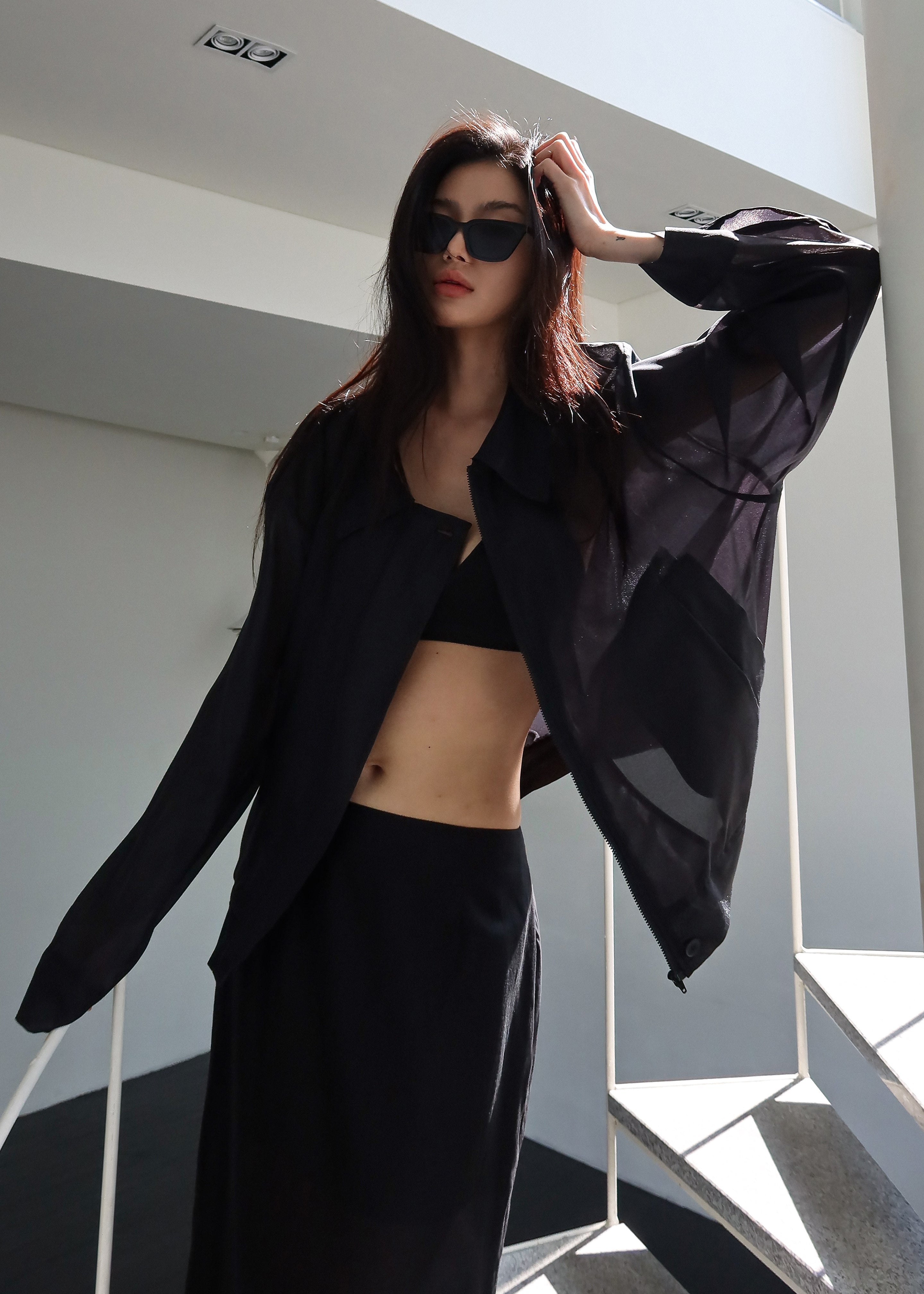 Soller Sheer Jacket - Black – The Frankie Shop