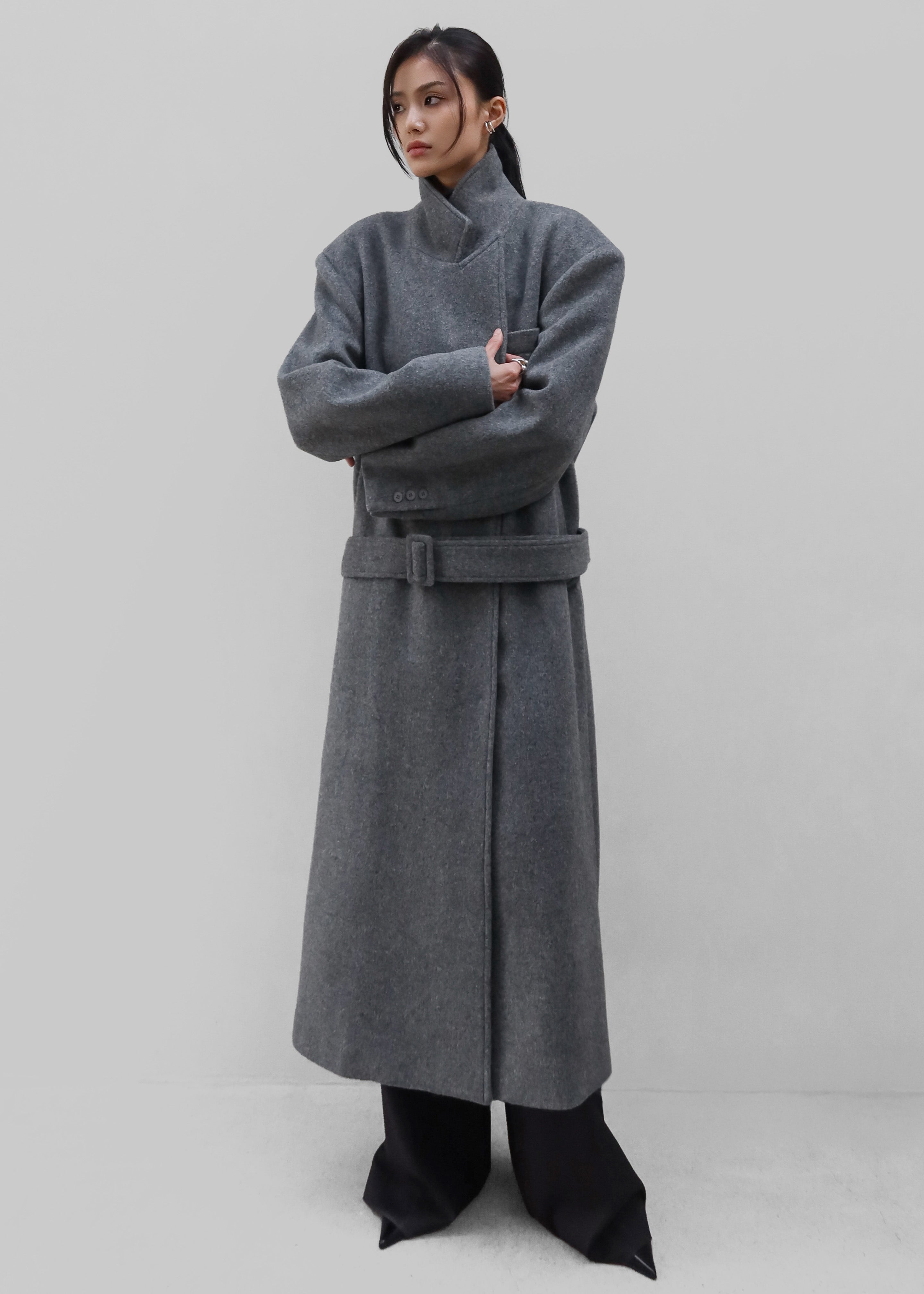 Ticino Wool Coat - Grey – The Frankie Shop