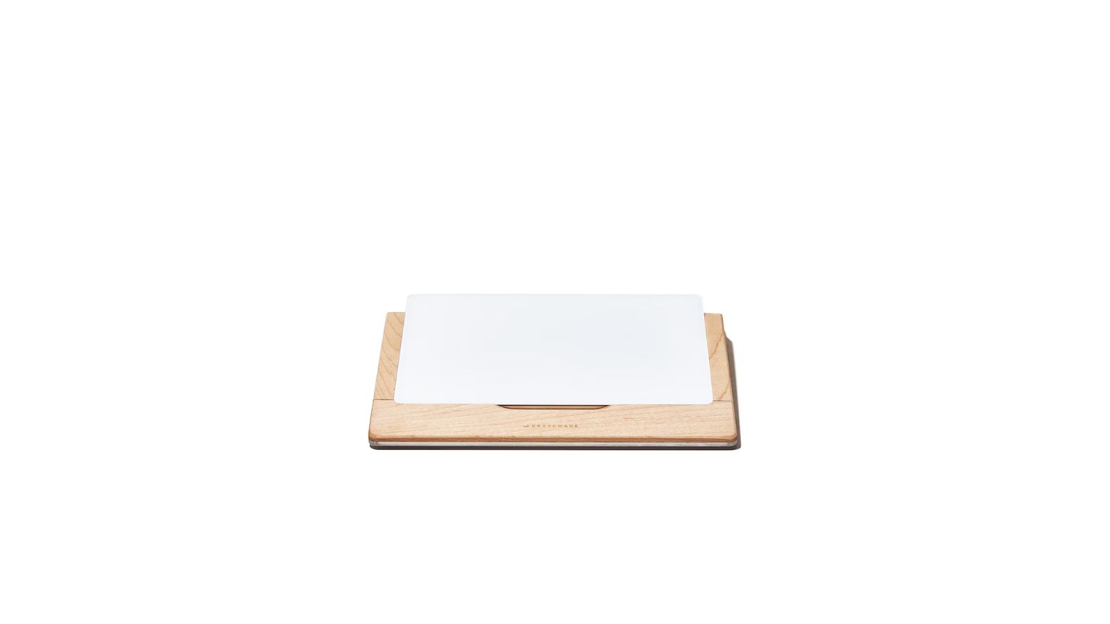 This wood trackpad tray fits your Apple Magic Trackpad