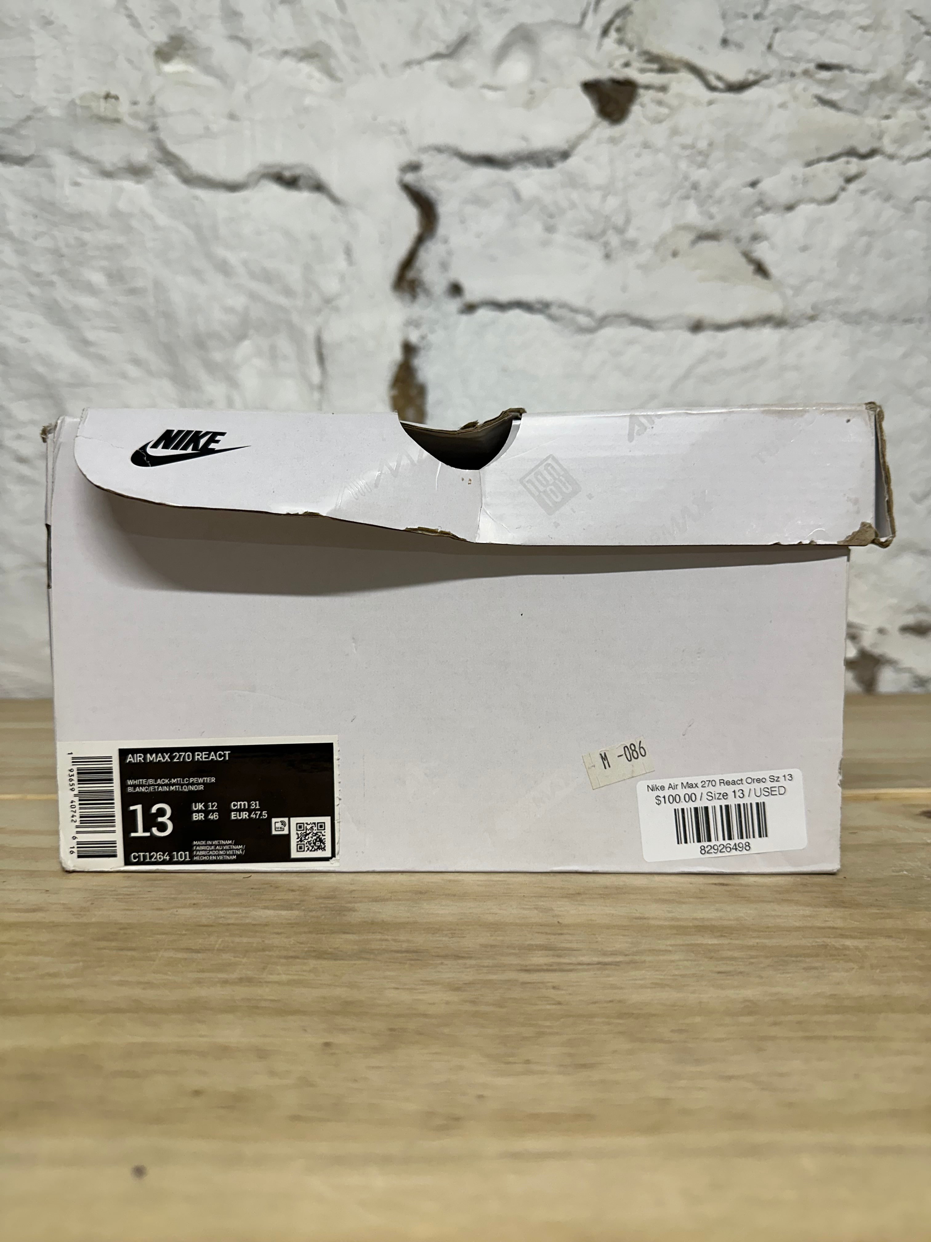 Nike Air Max 270 React Oreo Sz 13 – The Gallery Online