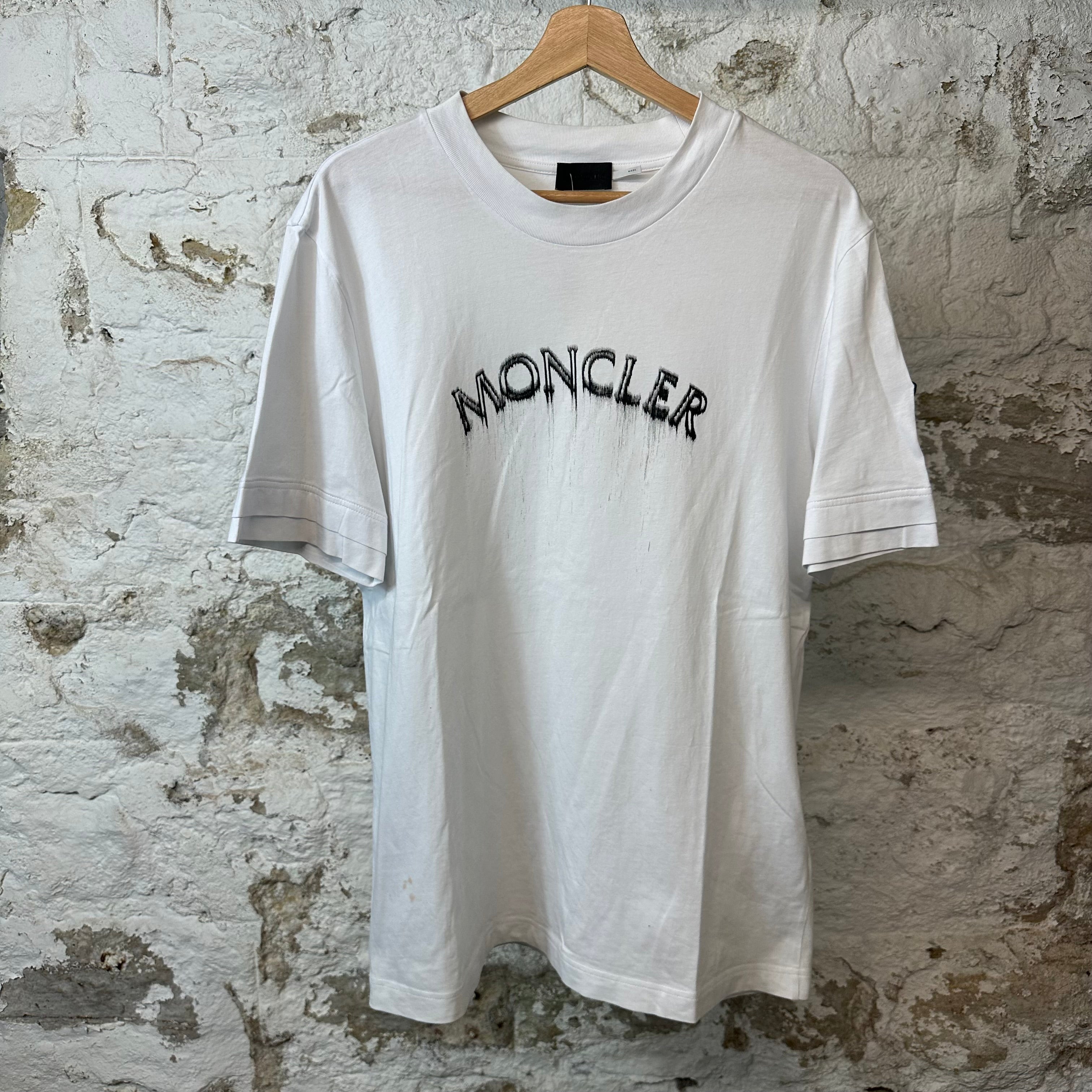 Moncler Black Drip Spell White T-shirt Sz M – The Gallery Online