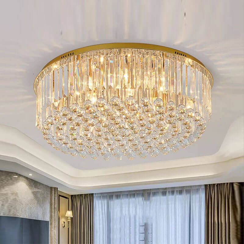 Đèn mâm ốp trần pha lê K9 hiện đại MV9180