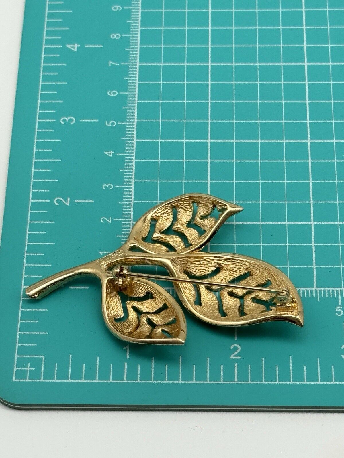 Vintage “DIOR” Brooch SIGNED” Chr. Dior ©️”Leaf Branch Goldtone
