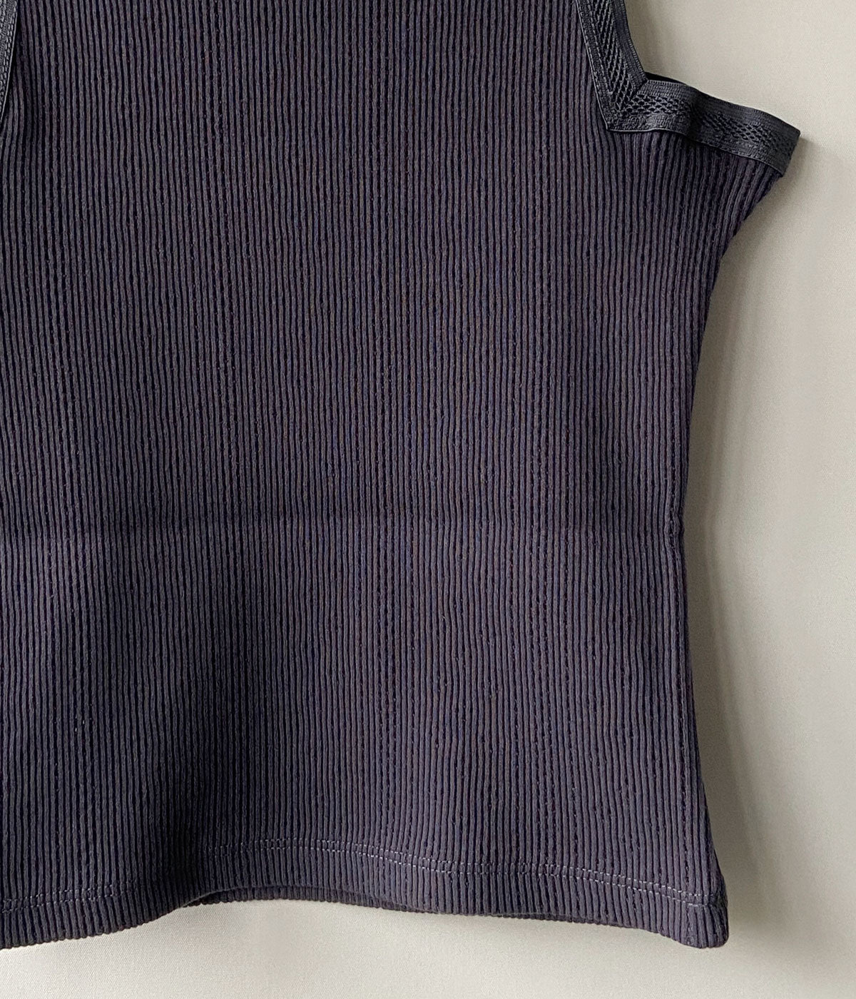 FUMIKA_UCHIDA/EYELET RIB STITCH CAMISOLE(CHARCOAL)