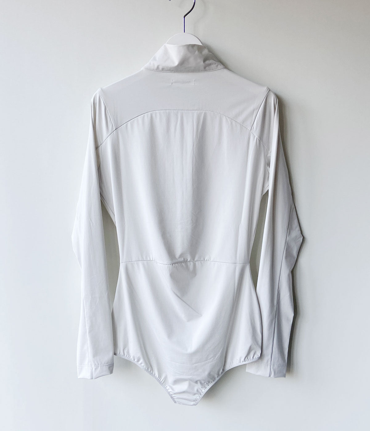 FUMIKA_UCHIDA/NYLON JERSEY HALF-ZIP BODYSUIT(LIGHT GREY)