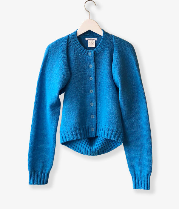 FUMIKA_UCHIDA/7G Shetland/SEPARATE-SLEEVE CARDIGAN(GUM)