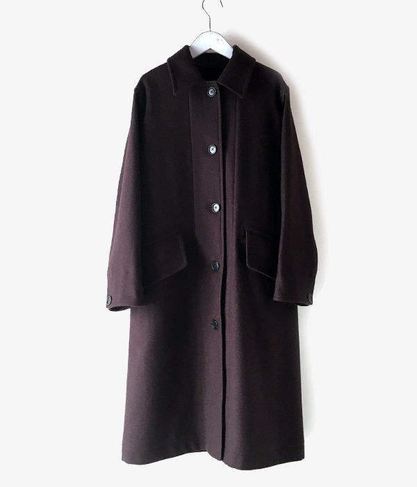 MHL./BASIC WOOL MELTON COAT WOMENS (DARK BROWN)