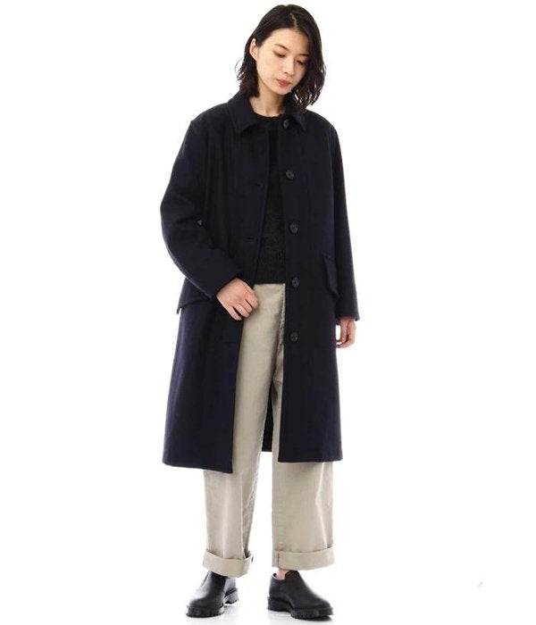 MHL./BASIC WOOL MELTON COAT WOMENS (NAVY)