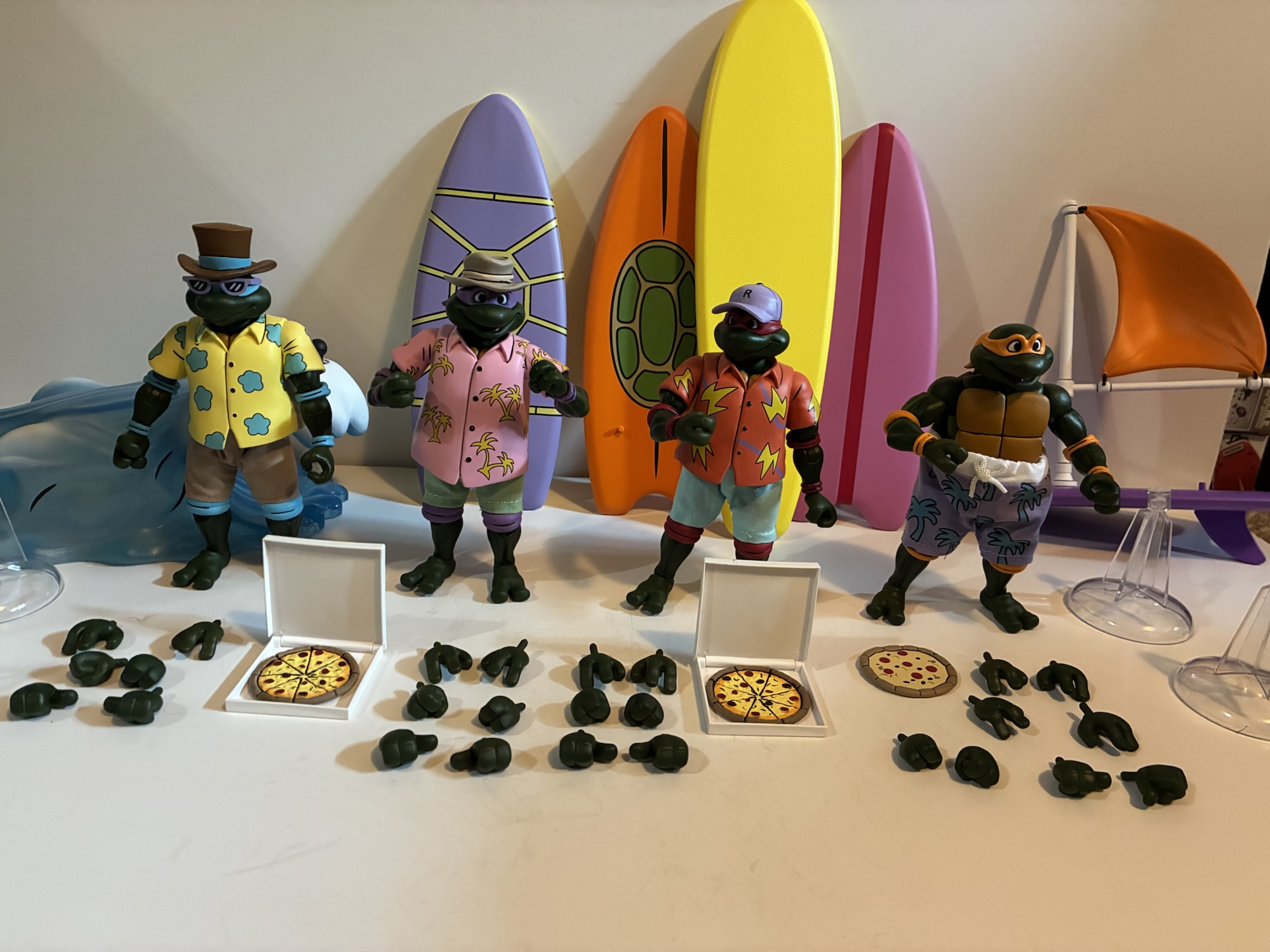 NECA TMNT Toon SDCC 2025 Exclusive Bodacious Beach Bro Turtles